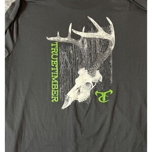 True Timber Mens Long Sleeve black Performance Size 2XL Deer Hunting Graphic